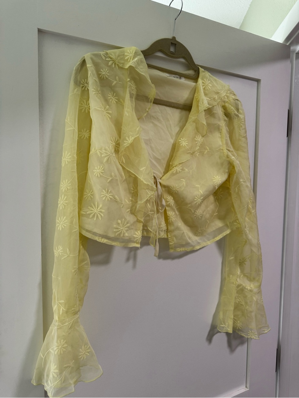 12th Tribe Yellow Ruffle Top